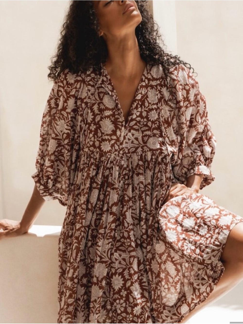 Daughters Of India Kyra Mini Dress in Wine